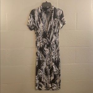 Faux wrap black and white dress size S/M